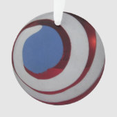 rood wit blauw glas kerstbal wervelen ornament (voorkant)