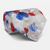 Rood wit blauw glazen Stropdas (Opgerold)