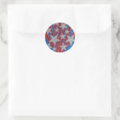 Rood Wit Blauw Glitter Amerikaanse Vlag Sterren St Ronde Sticker (Tas)