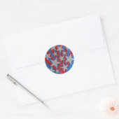 Rood Wit Blauw Glitter Amerikaanse Vlag Sterren St Ronde Sticker (Envelop)