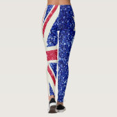 Rood Wit & Blauw Glitter, Australië Vlag Vrouwen Leggings (Achterkant)