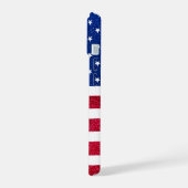 Rood Wit Blauw Glitter Patriottische Amerikaanse V iPhone 15 Case (Linkerkant)