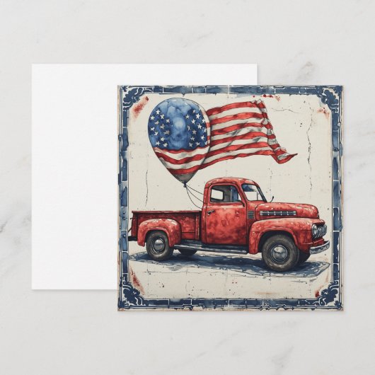 Rood, Wit, & Blauw:  Glorie Feestdagenkaart (Voorkant / Achterkant)