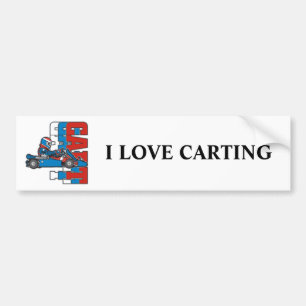 Rood, wit blauw Go Cart Bumpersticker