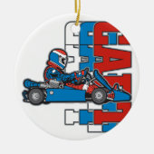 Rood, wit blauw Go Cart Keramisch Ornament (Voorkant)