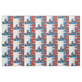 Rood, wit blauw Go Cart Stof (Fat Quarter)