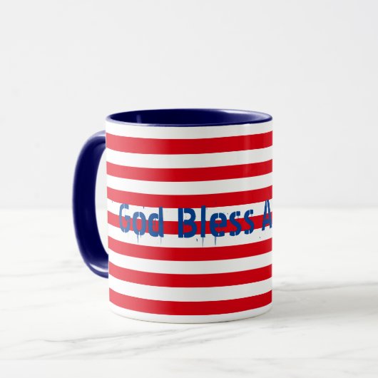  rood wit blauw "God zegene Amerika" Mok (Voorkant links)