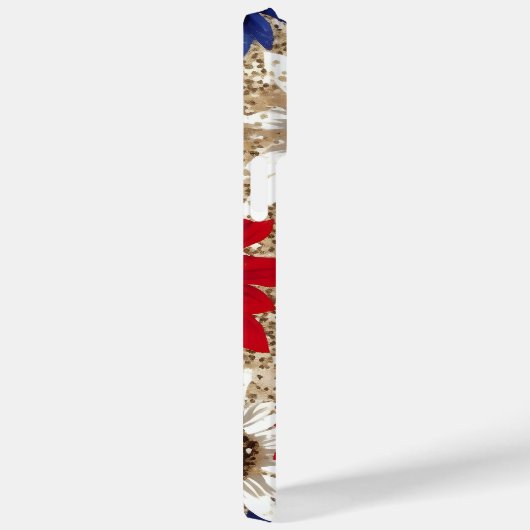 ROOD WIT BLAUW GOUD GLITTER LOOK ZONNEBLOEMEN Case-Mate iPhone CASE (Achterkant / Rechts)
