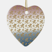 Rood Wit Blauw Goud Glitter Sterren Keramisch Ornament (Rechts)