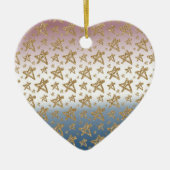 Rood Wit Blauw Goud Glitter Sterren Keramisch Ornament (Voorkant)