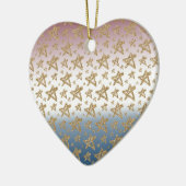Rood Wit Blauw Goud Glitter Sterren Keramisch Ornament (Links)