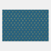 Rood Wit Blauw Goud Sterren Schijnen Helder Inpakpapier Vel (Voorkant 3)