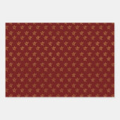 Rood Wit Blauw Goud Sterren Schijnen Helder Inpakpapier Vel (Voorkant)