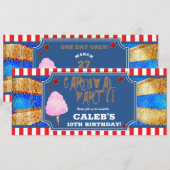 Rood Wit Blauw Gouden Carnaval Party Ticket Kaart (Voorkant / Achterkant)