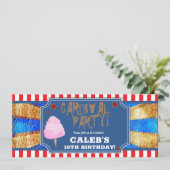 Rood Wit Blauw Gouden Carnavalsfeest Ticket Kaart (Staand voorkant)