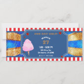 Rood Wit Blauw Gouden Circus Party Ticket Kaart (Achterkant)