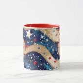 Rood Wit Blauw Gouden Strepen Mok (Midden)