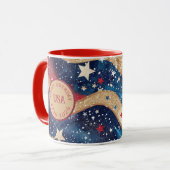 Rood Wit Blauw Gouden Strepen Mok (Voorkant links)