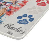 Rood Wit Blauw Grappig Cool Chihuahua Amerikaanse Snijplank (Hoek)