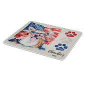 Rood Wit Blauw Grappig Cool Chihuahua Amerikaanse Snijplank (Hoek)