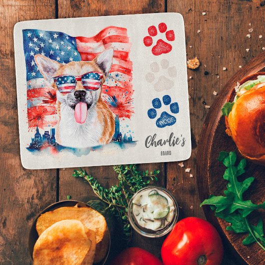 Rood Wit Blauw Grappig Cool Chihuahua Amerikaanse Snijplank