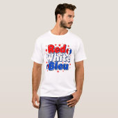 Rood Wit Blauw Grappig Frans Patriottisch T-Shirt (Voorkant volledig)