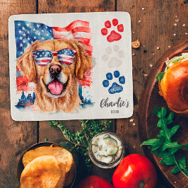 Rood Wit Blauw Grappige Goudkleurige Retriever Hon Snijplank