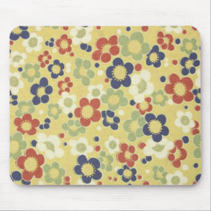 Rood, Wit, Blauw & Groen Geel Bloemen Muismat