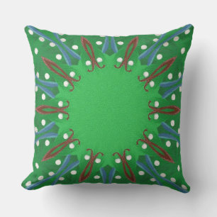 Rood Wit Blauw Groen Kaleidoscoop Kerstkussen Kussen