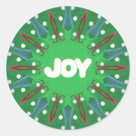 Rood Wit Blauw Groen Vreugde Kaleidoscoop Patriott Ronde Sticker