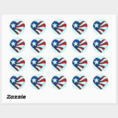 ROOD WIT & BLAUW HART RONDE STICKER (Vel)