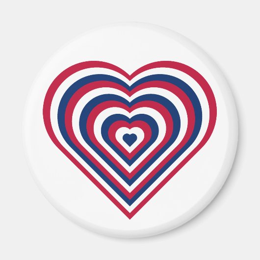 Rood, Wit & Blauw Hartmagneet Magneet (Voorkant)