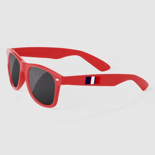 Rood Wit & Blauw Hedendaags Ontwerp Zonnebrillen (Links)