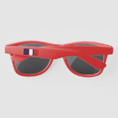 Rood Wit & Blauw Hedendaags Ontwerp Zonnebrillen (Achterkant)