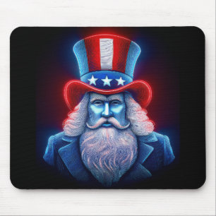 Rood Wit Blauw Hologram van USA Uncle Sam Muismat