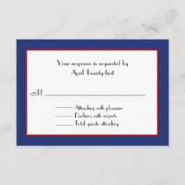 Rood, Wit, & Blauw Huwelijk RSVP-Kaart RSVP Kaartje