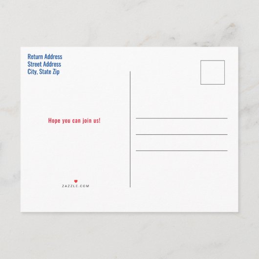 Rood Wit Blauw Ijscrème Pool Party Kinder Zomer Uitnodiging Briefkaart (Achterkant)