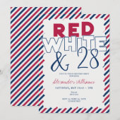 Rood Wit Blauw Juli 4e Picknick BBQ Verjaardagsfee Kaart (Voorkant / Achterkant)