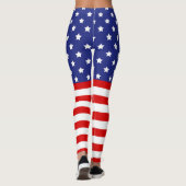 Rood Wit Blauw Juli 4th Leggings (Achterkant)