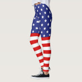 Rood Wit Blauw Juli 4th Leggings (Links)
