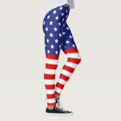 Rood Wit Blauw Juli 4th Leggings (Rechts)