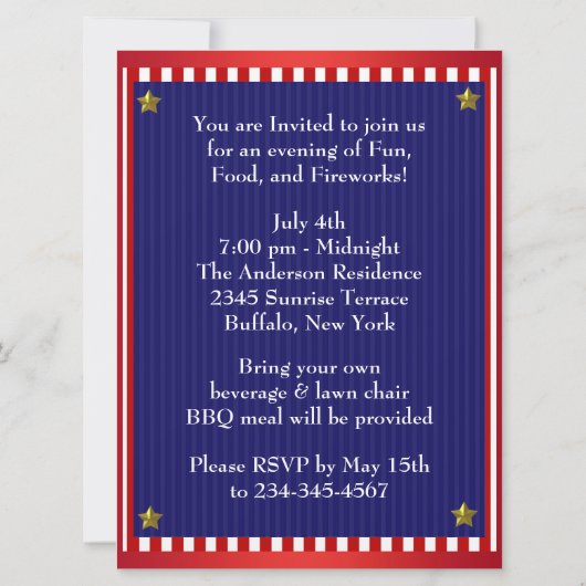 Rood Wit Blauw Kale Adelaar Patriottisch 4 juli Kaart (Achterkant)