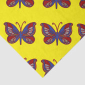 Rood wit blauw karton, geel papier voor weefselrep (Detail)