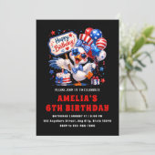 Rood Wit Blauw Kinderverjaardagsfeestje Kaart (Staand voorkant)