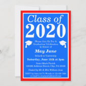 Rood Wit Blauw Klasse van 2024 Afstuderen Foto Kaart (Voorkant)