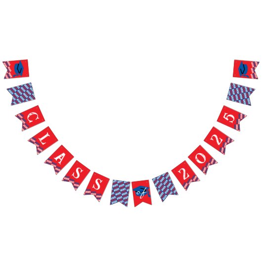 Rood, Wit Blauw Klasse van Afstuderen Hanging Bann Vlaggetjes (Alle)