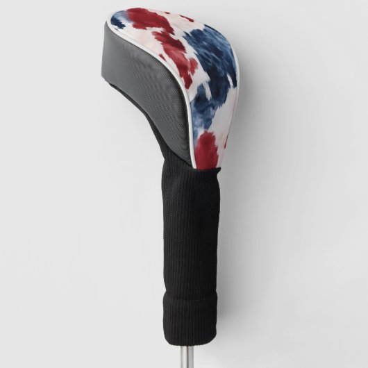 Rood Wit Blauw Koeienhuid Golfheadcover (Schuin)