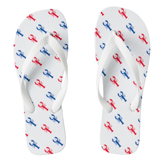 Rood wit blauw kreeft patroon Patriotic Beach Slee Teenslippers (Voetbed)