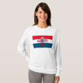 Rood, wit, blauw kruis met vlag t-shirt (Voorkant volledig)