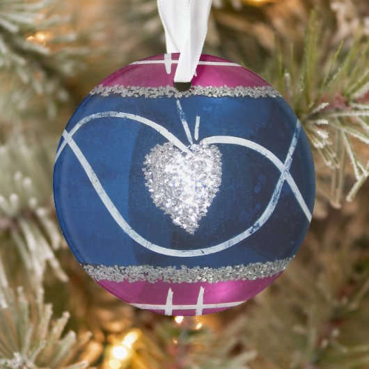  rood wit blauw kwikglas kerst ornament (Boom)